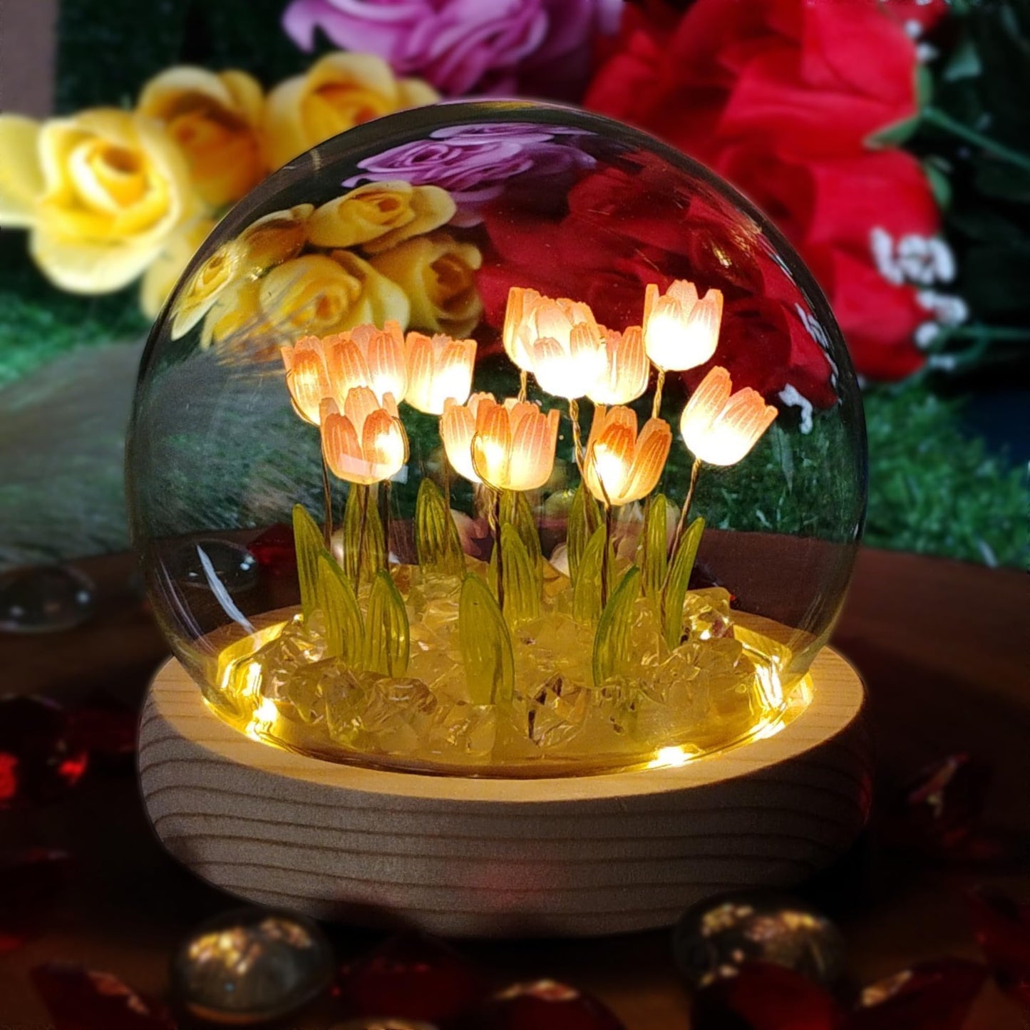 💞🌷Lámpara de Tulipanes Redonda: El Regalo Perfecto para Mujeres que Inspiran 🌷💞