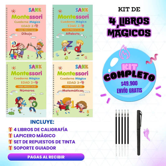 ✨ Cuadernos Mágicos para Aprender a Escribir – Pack de 4 📚